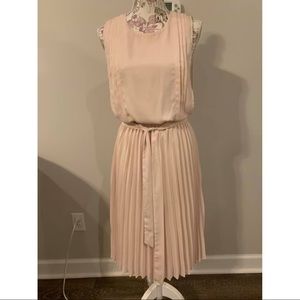 Tan Pleated Dress